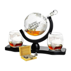 Whiskey & Wine Decanter Globe World Set - 850ml-0