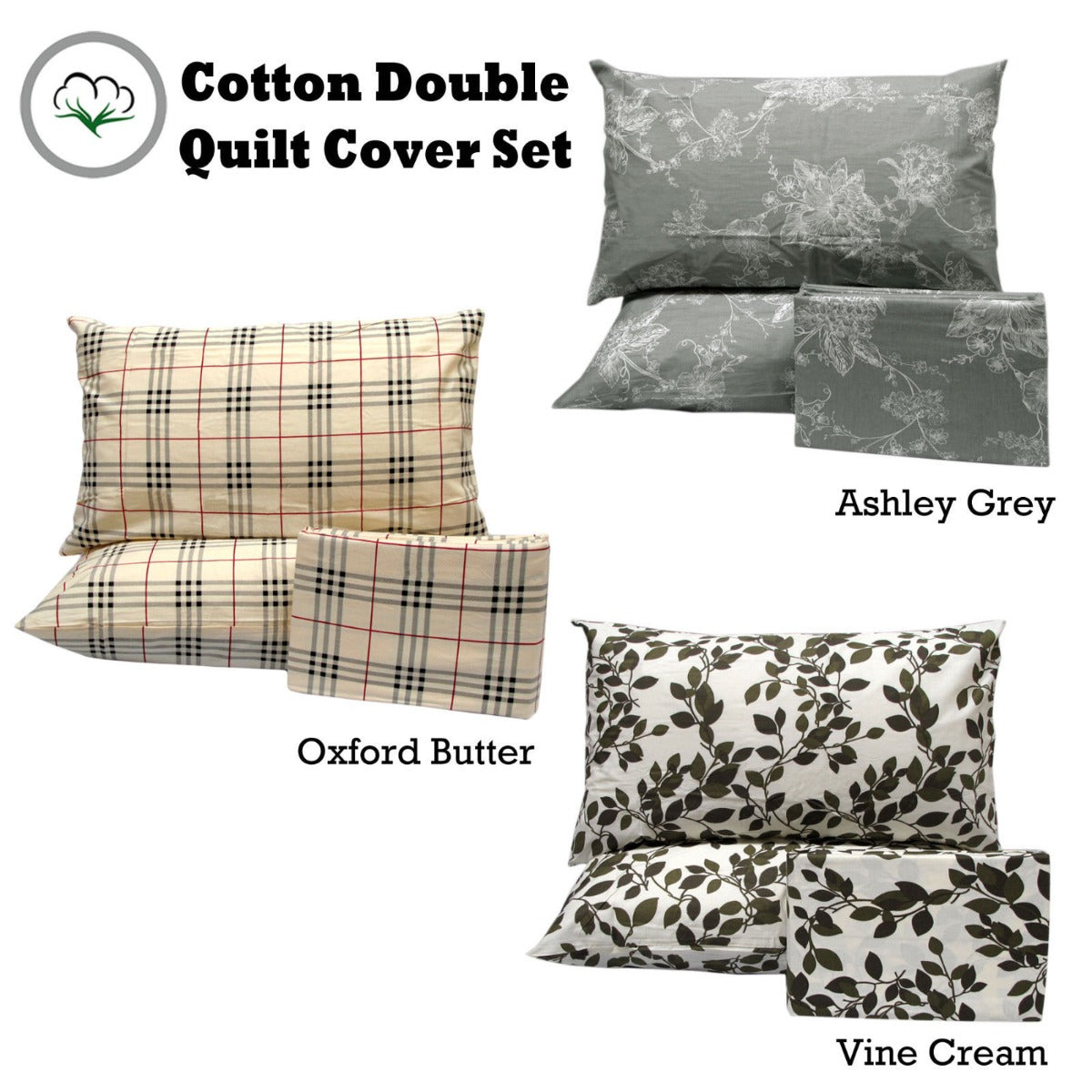 NNEDSZ Pure Cotton Ashley Quilt Cover Set Double-2