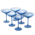 Cobalt Blue Colored Champagne Coupe Glasses 12oz Set of 6-0