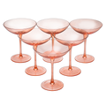 Colored Vintage Glass Coupes 12oz (6, Orange)-0