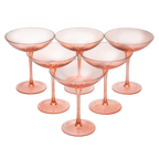 Colored Vintage Glass Coupes 12oz (6, Orange)-0