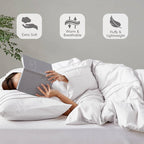 King Size Microfiber Pleated Soft Washed Comforter Set White-2