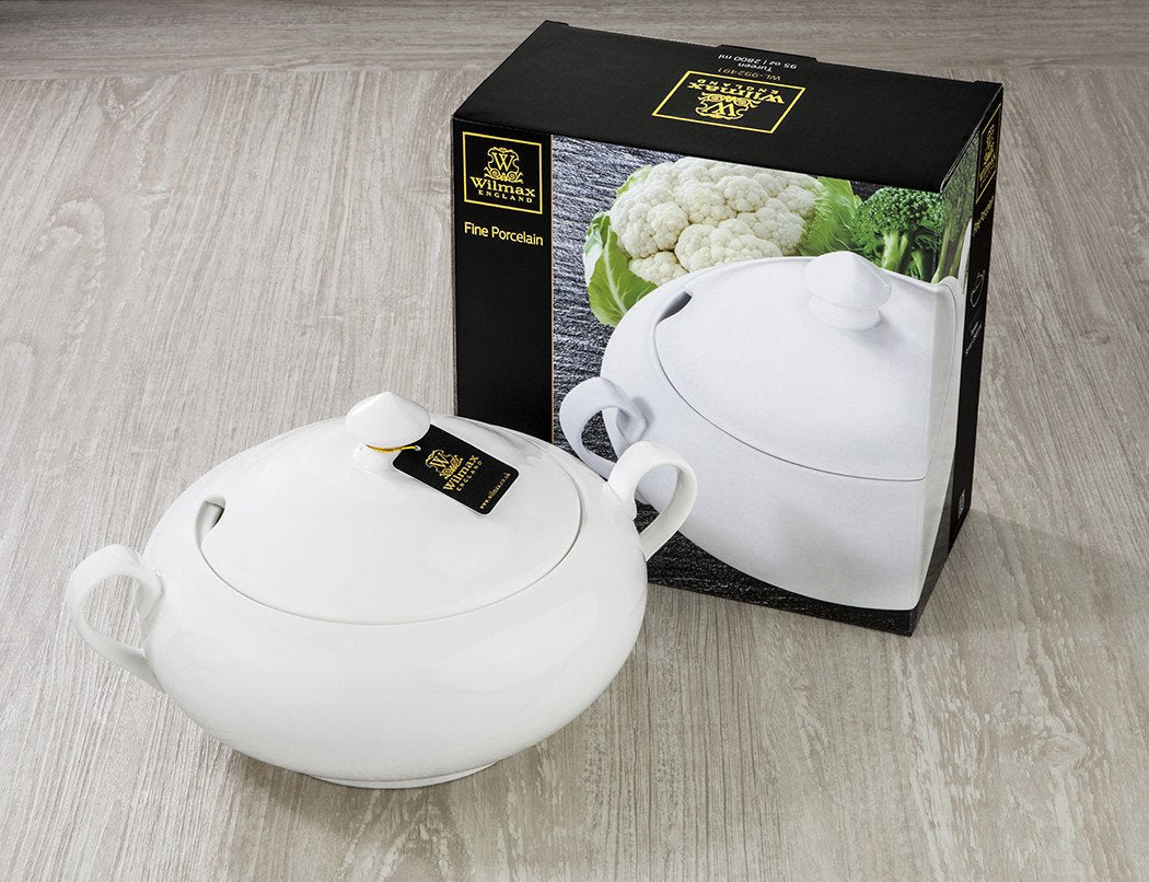 Large White Tureen 95 Oz | 2800 Ml In Colour Box-0