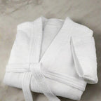 (2 pack) 100% Cotton White Terry Kimono Bathrobe