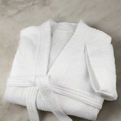 (2 pack) 100% Cotton White Terry Kimono Bathrobe
