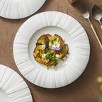 Ceramic Radiating Rim Plate – Origami Texture Dinner Plate Series-1