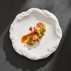 Rock Pattern Ceramic Plate – Modern Flat Shallow Dish for Dining & Display-1