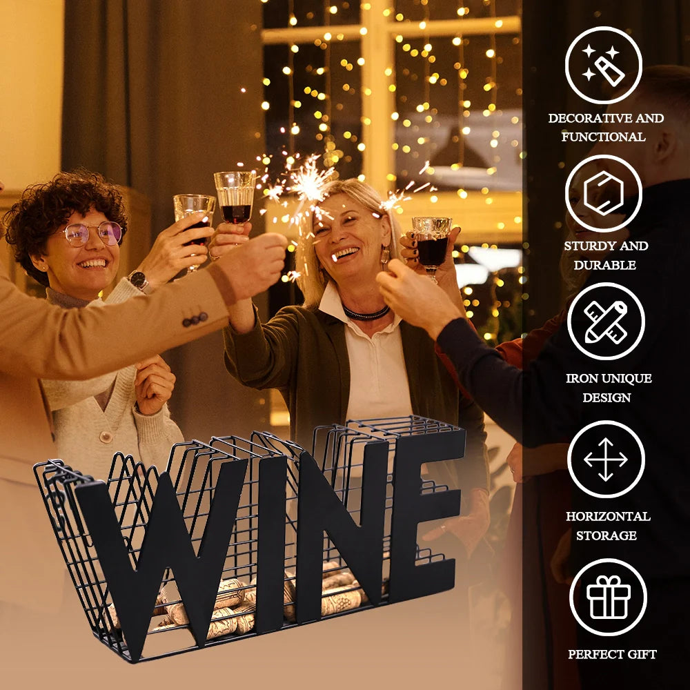 13.5" Length Wine Cork holder Metal Craft Wine Cork Storage-1