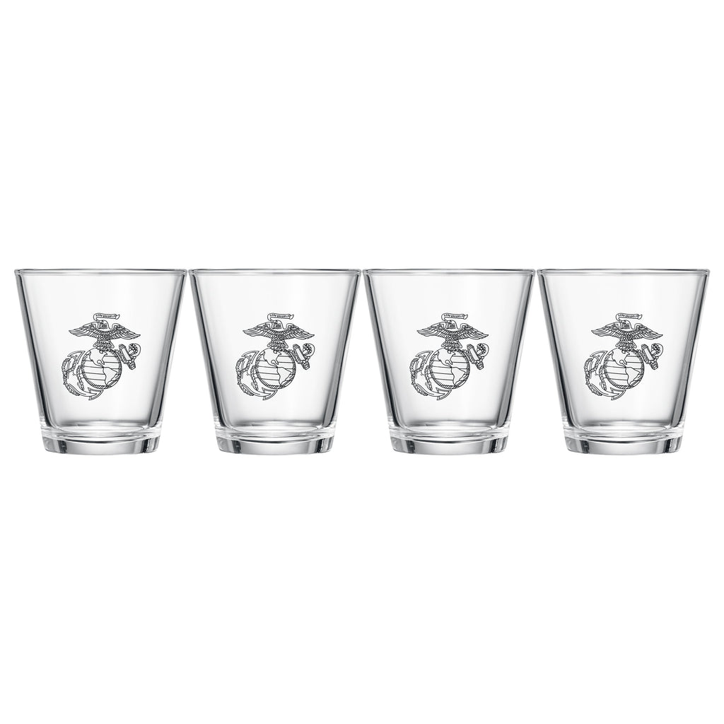 Marine USMC Whiskey & Wine Glasses Set of 4-4