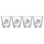 Marine USMC Whiskey & Wine Glasses Set of 4-4