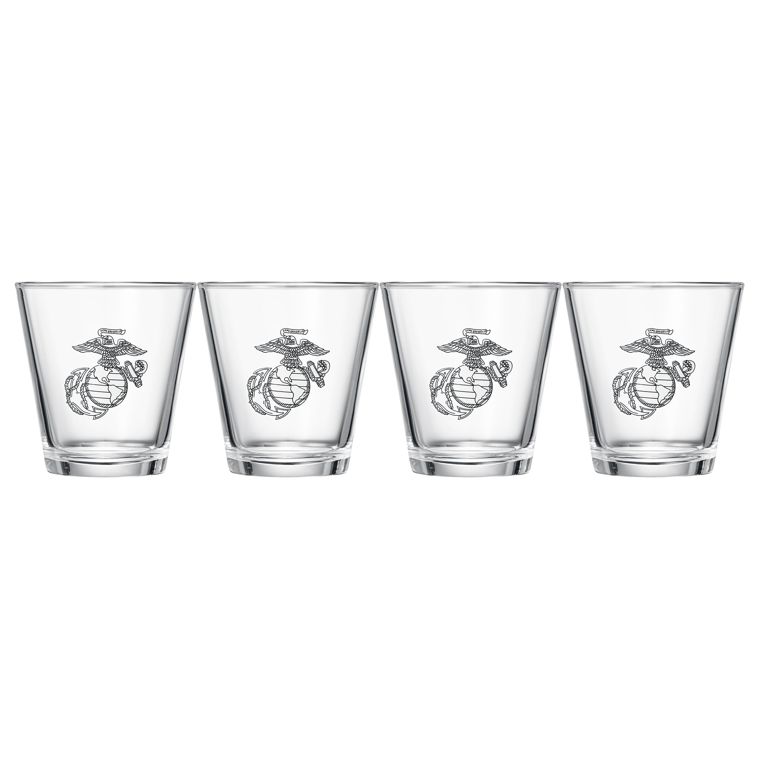 Marine USMC Whiskey & Wine Glasses Set of 4-4