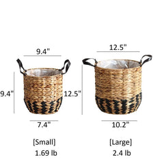 Two-Tone Basket Planter with Leather Handles (Shipping fees may apply)-5