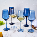 Blue Winter Wine Glasses | Set of 6 | Navy Blue Colors-2