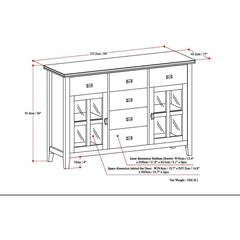 Chestnut Brown Contemporary Sideboard With Glass Doors-2
