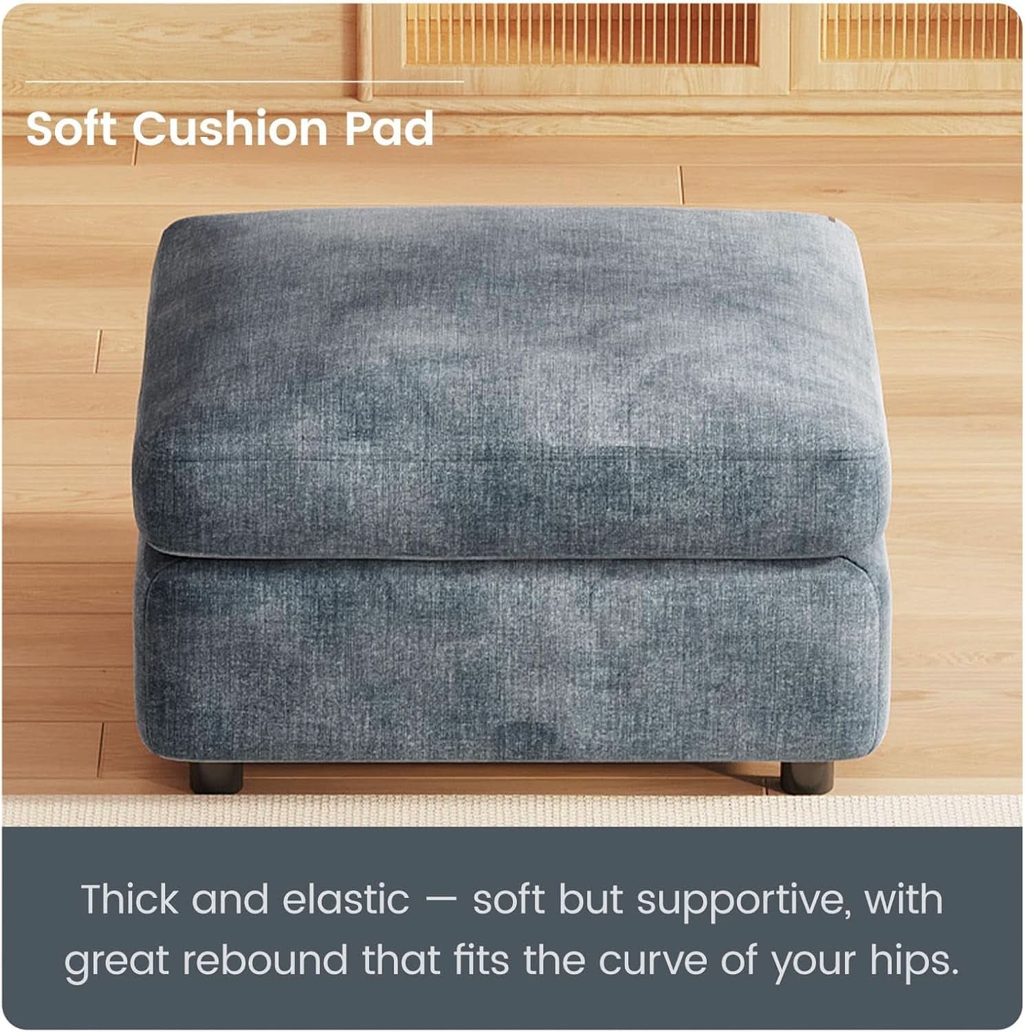 Blue Grey Upholstered Storage Ottoman For Sectional-4