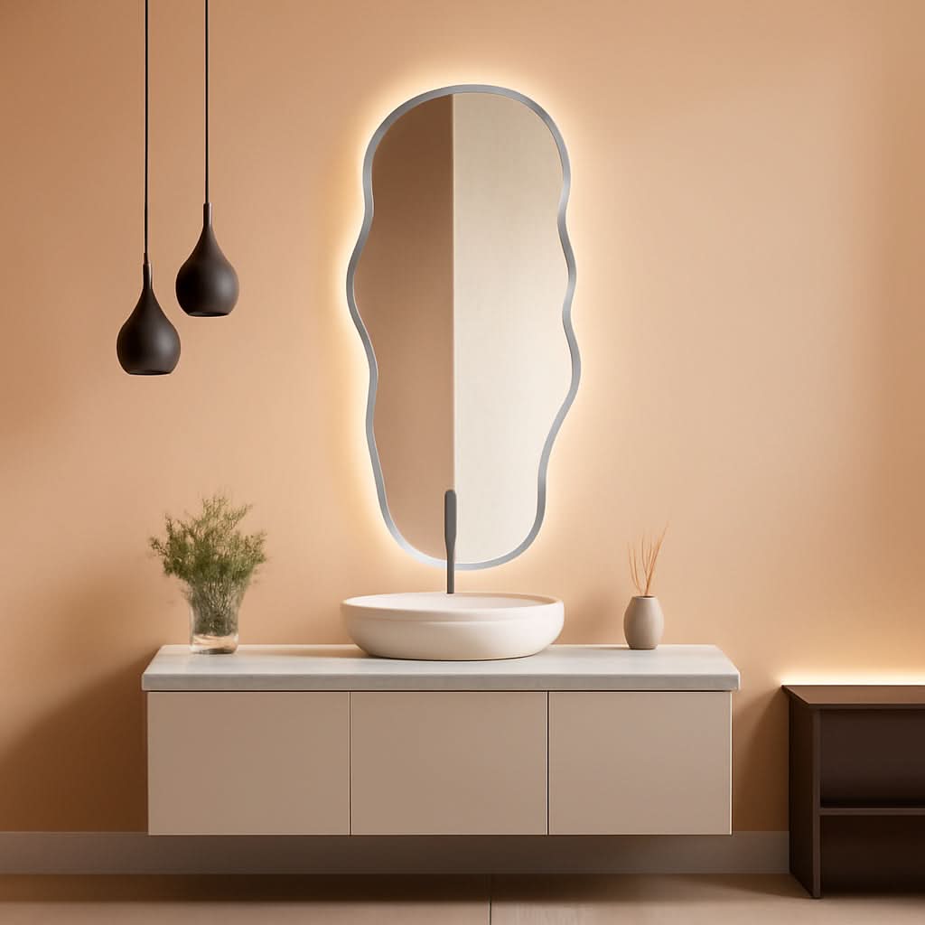 Full Length Wall Mounted Mirror 47x23 Frameless White-0