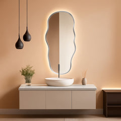 Full Length Wall Mounted Mirror 47x23 Frameless White-0