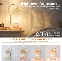 Candle Warmer Lamp Adjustable Height Crystal Lampshade