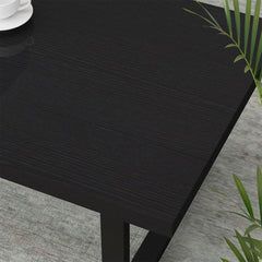 Matte Black Oak Industrial Rectangular Coffee Table-3