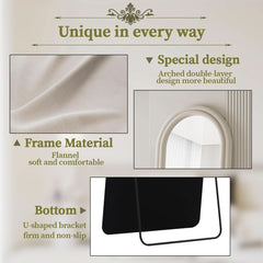 Arched Full Length Floor Mirror 71 X 32 Inches White-2