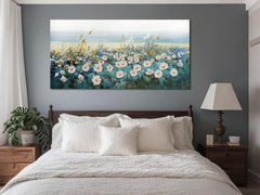 58x29 Inch TexturedDaisy Gallery Wrapped Extra Large Wall Art Canvas-3