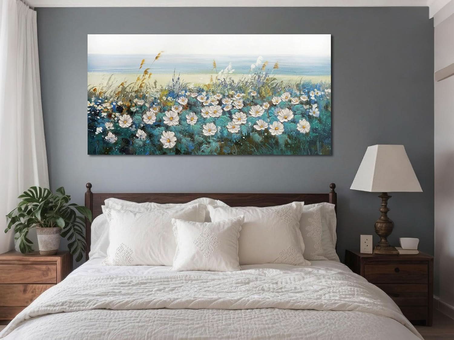 58x29 Inch TexturedDaisy Gallery Wrapped Extra Large Wall Art Canvas-3