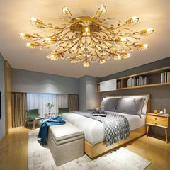 Crystal Luster Ceiling Light Chandelier Semi Flush-2