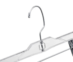 Clear Pant Hangers with Adjustable Non-Slip Clips - 100 Pack-1
