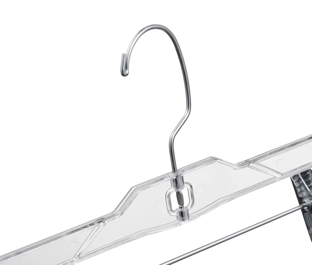Clear Pant Hangers with Adjustable Non-Slip Clips - 100 Pack-1