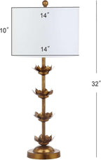 Antique Gold Leaf 32-Inch Table Lamps with White Drum Shade, Set of 2-1