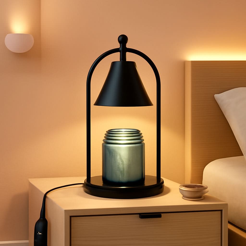 Charcoal Black Candle Warmer Lamp Vintage With Timer-0