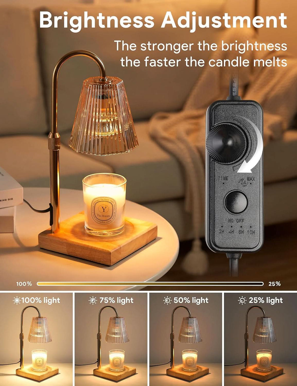 Candle Warmer Lamp With Timer Dimmable Functionality