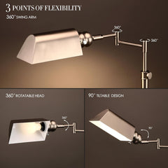 Arcadia Brushed Nickel Floor Lamp Dimmable Adjustable-1