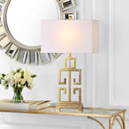 Greek Key Table Lamps Antique Gold Finish 29 Inch Led Bulbs-2