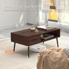 Timeless Walnut Coffee Table With Generous Storage-4