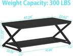 Black Oak 47 Inch Industrial Grade Storage Coffee Table-1