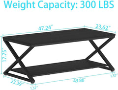 Black Oak 47 Inch Industrial Grade Storage Coffee Table-1