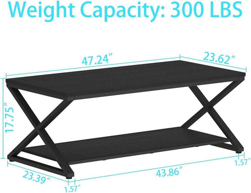 Black Oak 47 Inch Industrial Grade Storage Coffee Table-1
