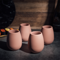 Unbreakable Silicone Stemless Wine Glassware | Set of 4 (Pink)