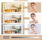 White Makeup Vanity With Illuminated Mirror Drawers-4