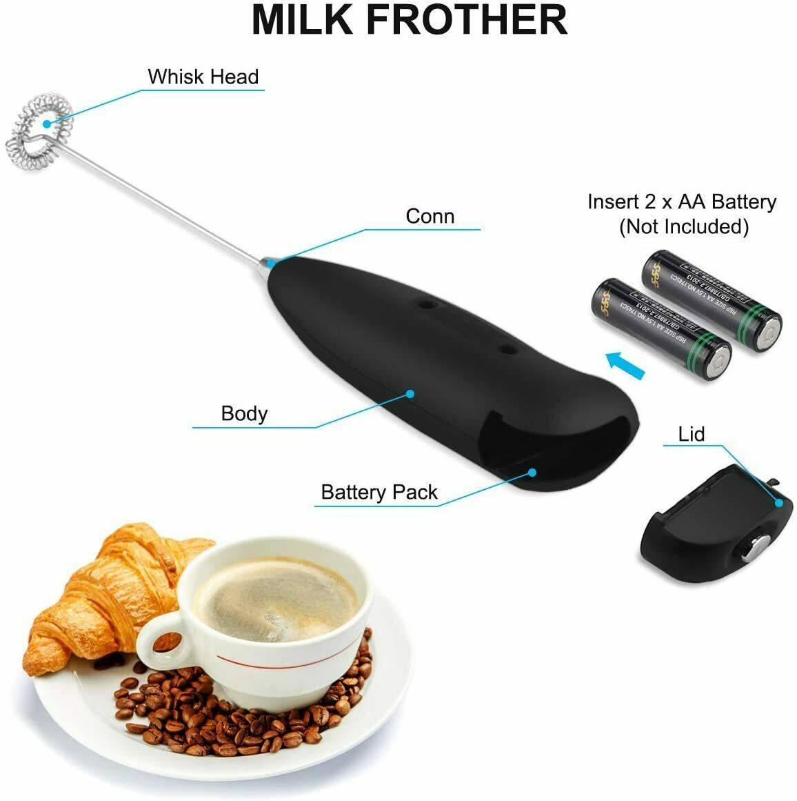 Portable Handheld Milk Frother – Coffee & Latte Whisk-2