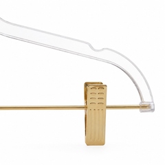 Plastic Clear Hangers with Gold Hooks & Clips- Adult 100pcs-3