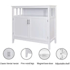 White Buffet Cabinet With 2 Doors And Adjustable Shelf-3