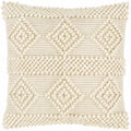 Ivory Geometric Textured Throw Pillow - Clearance