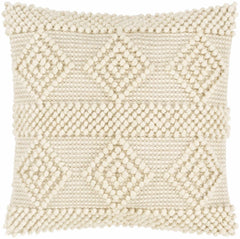 Ivory Geometric Textured Throw Pillow - Clearance