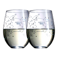 Set of 2 Zodiac Sign Wine Glasses with 2 Wooden Coasters (Aries)-0