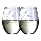 Set of 2 Zodiac Sign Wine Glasses with 2 Wooden Coasters (Aries)-0