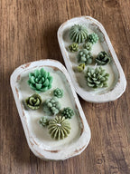Arizona Dream Cactus Garden Candle — Sculptural Soy Wax in Carved Wood Bowl-2