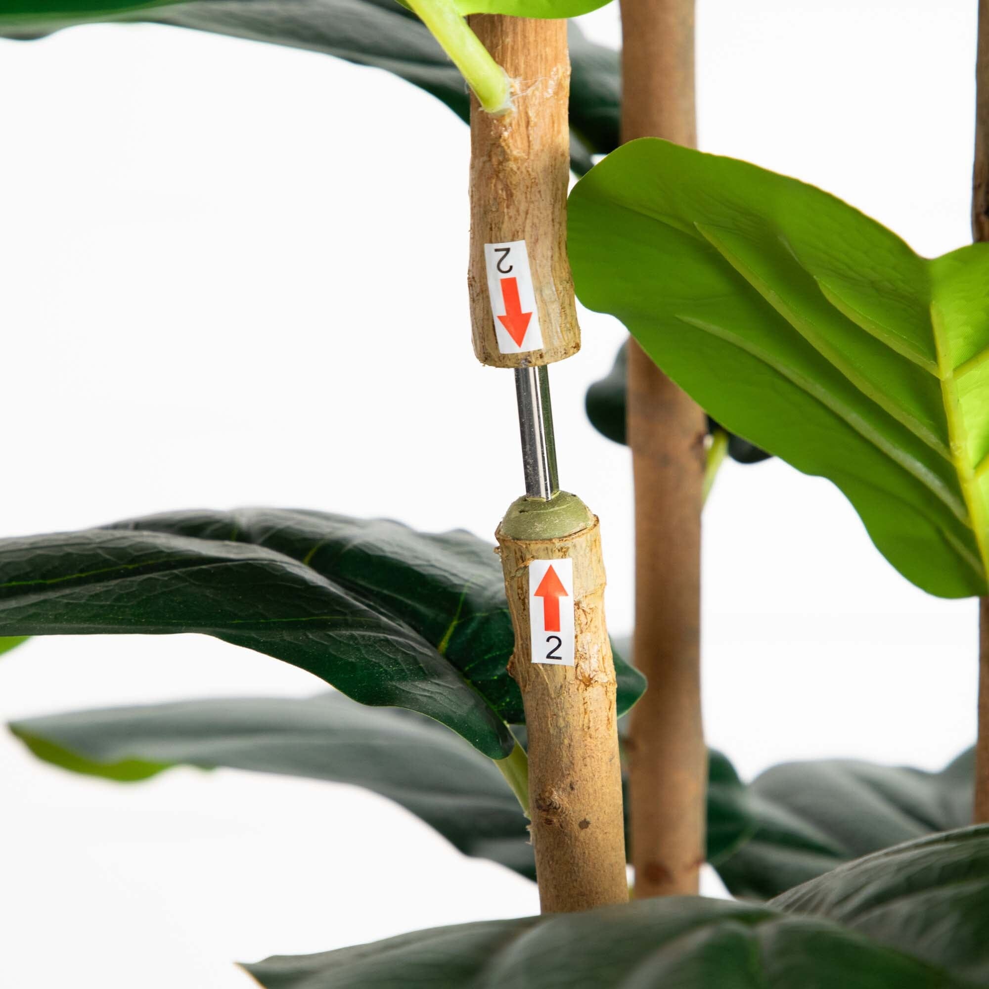 Artificial Fiddle Leaf Tree in White Planter - 7'-4