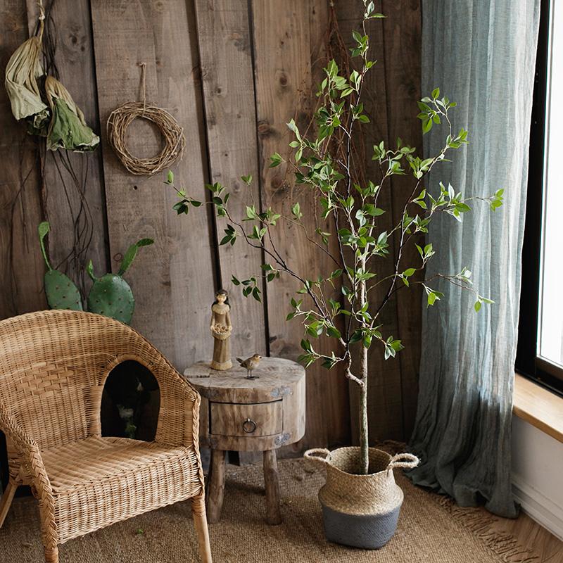 Artificial Minimalist Tree, Green Leaf Faux Tree In Pot-1